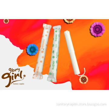 organic cotton cardboard applicator tampons on stock